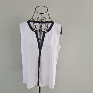 Calvin Klein White and Black Blouse
